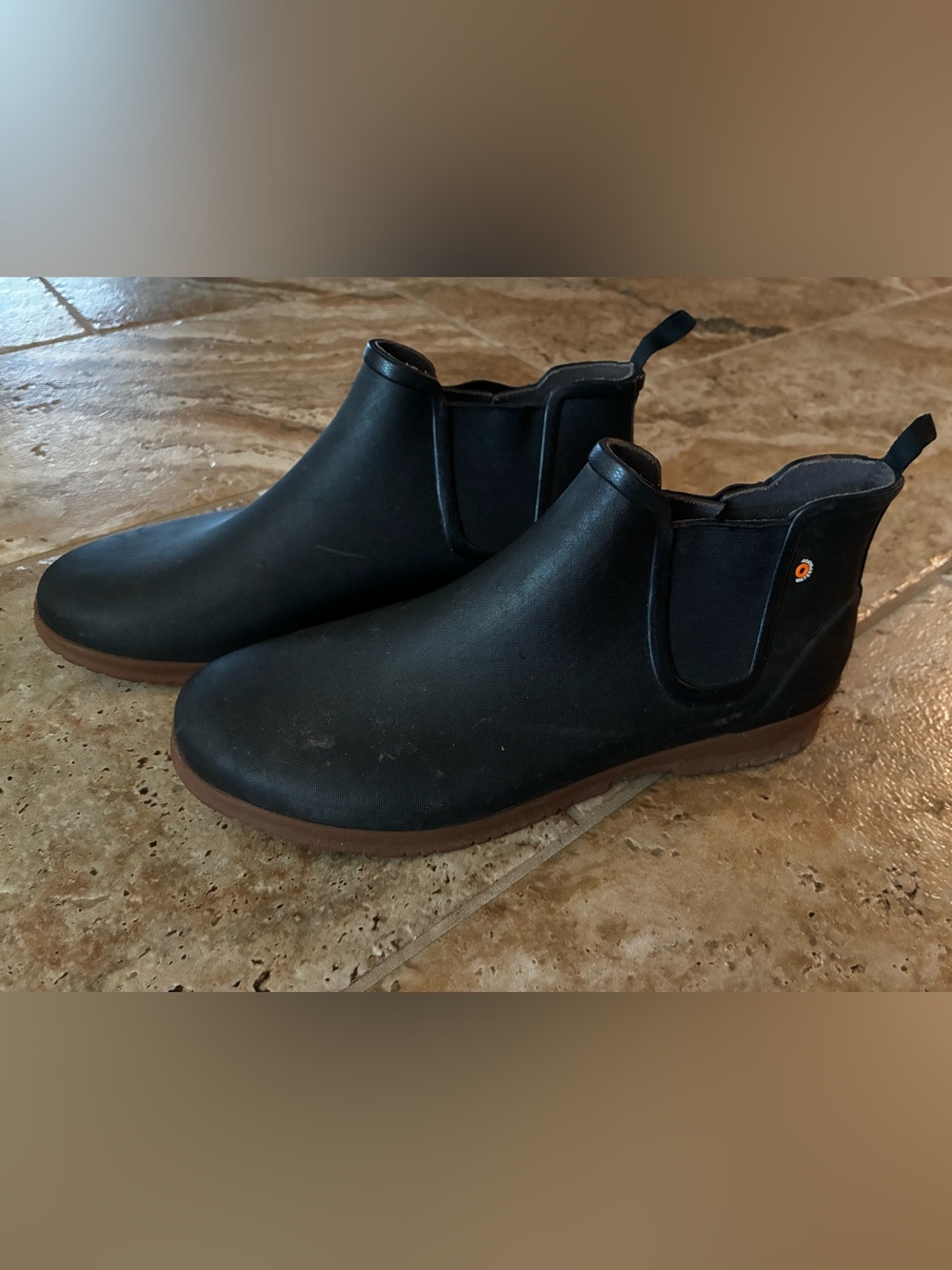 Bogs Sweetpea Chelsea Rain Boots Women’s Size 11 Black Waterproof Ankle Rubber